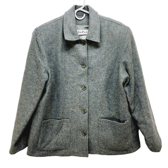 Rafael Wool/Lambswool blend Coat Blazer Jacket Women's Size 14 Green Button-Up - Picture 1 of 10